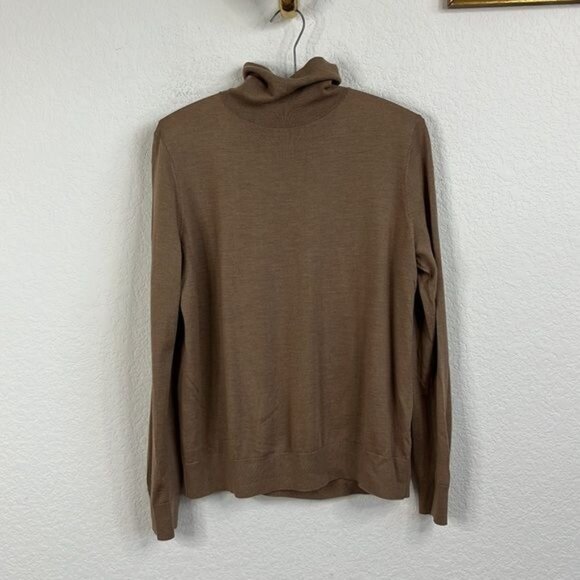COS Brown Tan Wool Jersey Knit Turtleneck Sweater - Picture 3 of 8